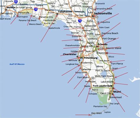 Map of Florida's West Coast Beaches